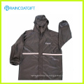 Черный полиэстер ПВХ светоотражающий водонепроницаемый куртка дождя